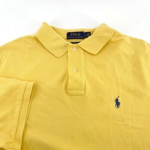 Polo Ralph Lauren Bright Yellow Pique Classic Fit Polo Shirt  Men L Short Sleeve